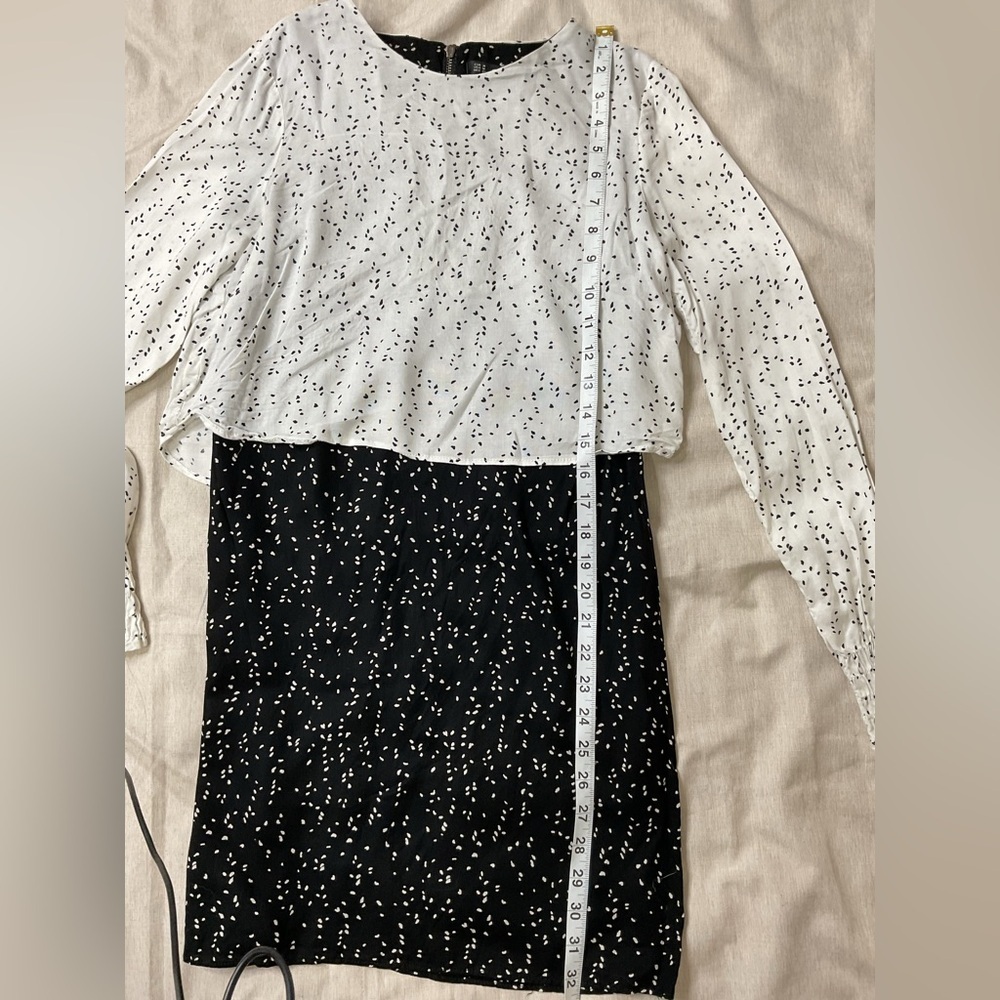 Zara Monochrome Speckled Dress - Picture 3 of 11